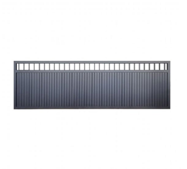 SLTG Aluminium Sliding Gate – Window Top Solid BLACK