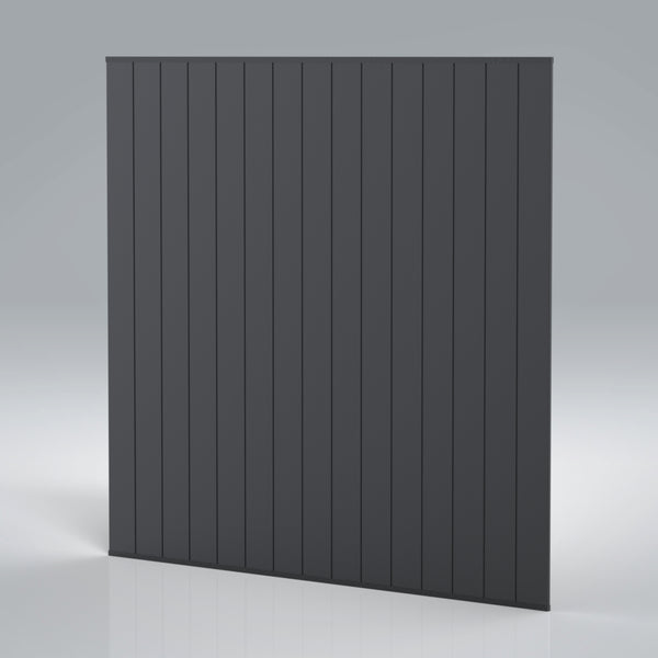 PU Privacy Fence Panel Security Wall Aluminum Fencing Matt Black H1.8xW1.9m