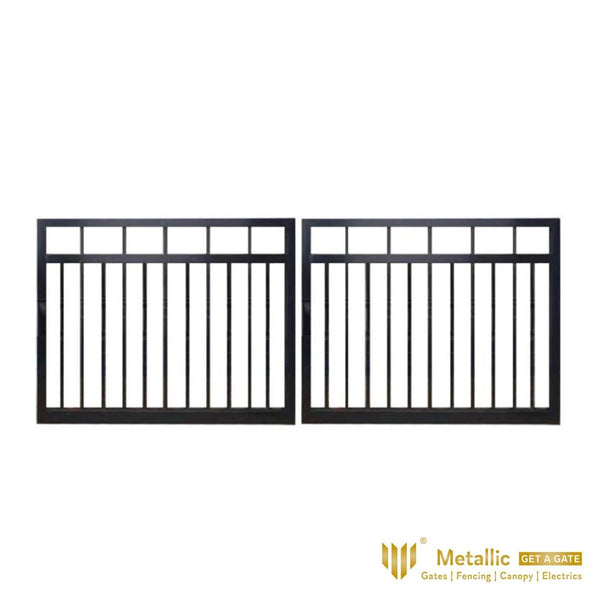 SWOF SWING Aluminum DOUBLE Gates WINDOW FLAT TOP Black